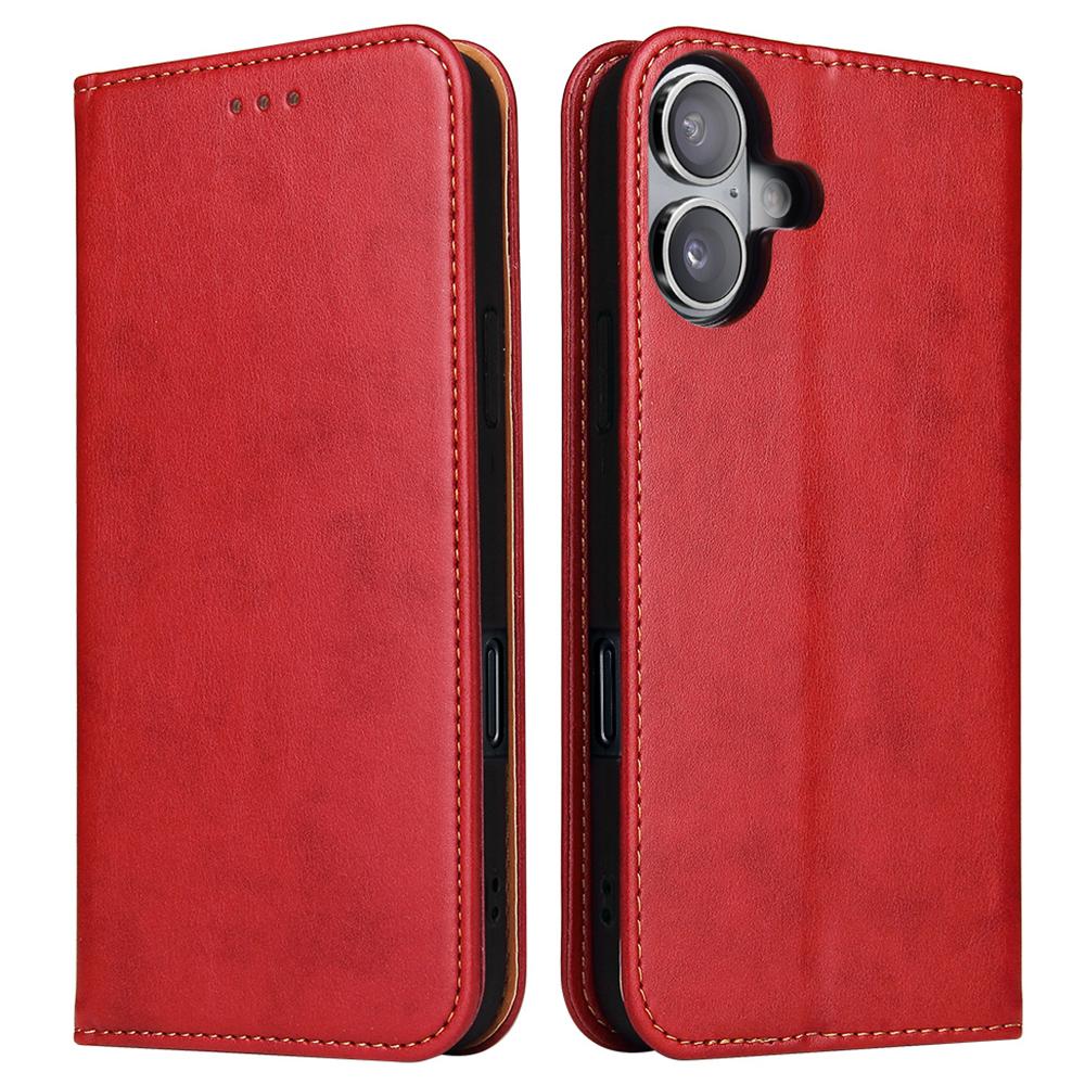 FIERRE SHANN For iPhone 16 Case PU Leather Flip Stand Wallet Phone Cover
