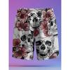 Shorts Décontractés Confortables Mode Grande Taille à Cordon Imprimé Crâne 3D Homme Créatif Coloré Été Loisirs Vacances Cool Quotidien Polyvalent