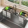 Kitchen Sink Sponge Holder Sponge Caddy with Rag Holder Self-Draining Countertop Organizer for Soap Dispenser Dish Sponge Storage