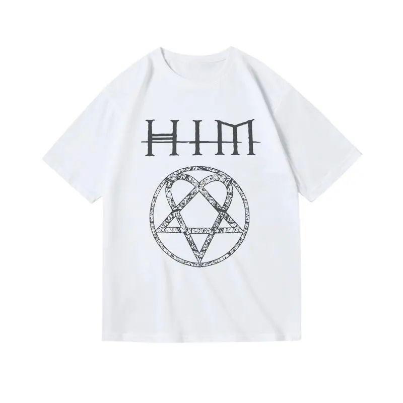 

Pure Cotton and T-shirts for Men and Women, Gender-neutral Summer European and American Metal Band Devil King Peripheral Clothes 4XL