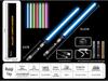 Dual RGB 15-Color Metal Lightsaber Toy - Star Wars Force Laser Sword for Dueling