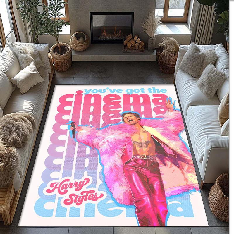 Soft Crystal Velvet Floor Rug,Harry Styles Anti Slip Decorative Carpet, Plush Area Mat For Indoor Home Decoration