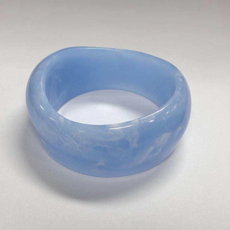 Ombre Resin Bangle: Wide Irregular Design, Vintage Minimalist Style