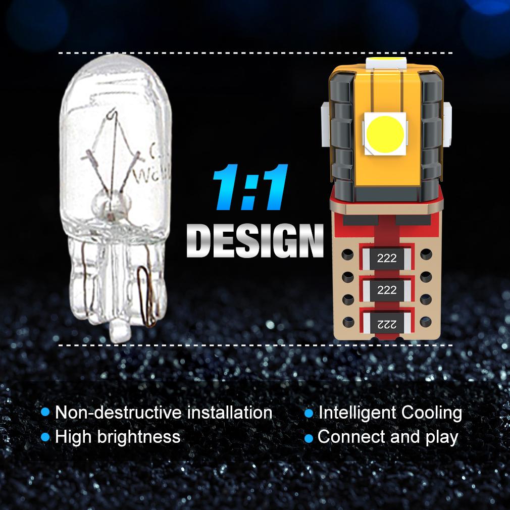 2 Τεμάχια Λάμπες LED T10 Φώτα Αυτοκινήτου Λευκό 168 501 W5W Canbus LED Σφήνα 3030 5SMD Εσωτερικός Θόλος Φωτισμός Ανάγνωσης Φως Πινακίδας Κυκλοφορίας Λυχνία Σήματος 12V 6000K