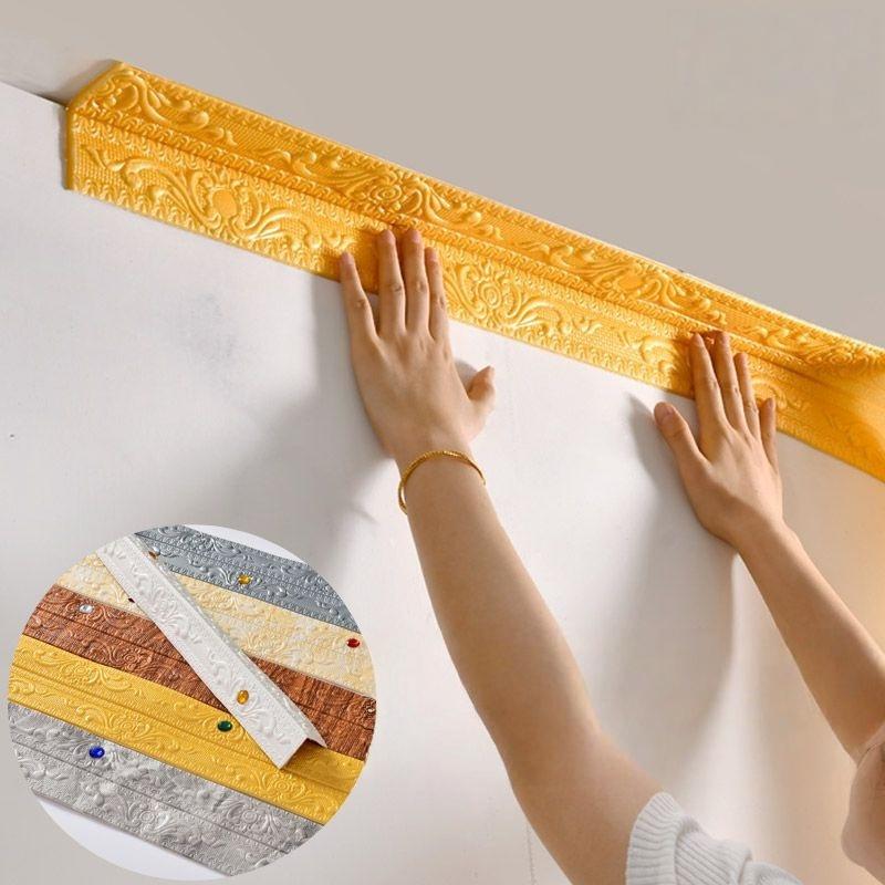 1pc 3D Wall Trim Line Skirting Border Self-Adhesive Waterproof Baseboard Wall Sticker DIY Home Decoration Wall Corner Protector