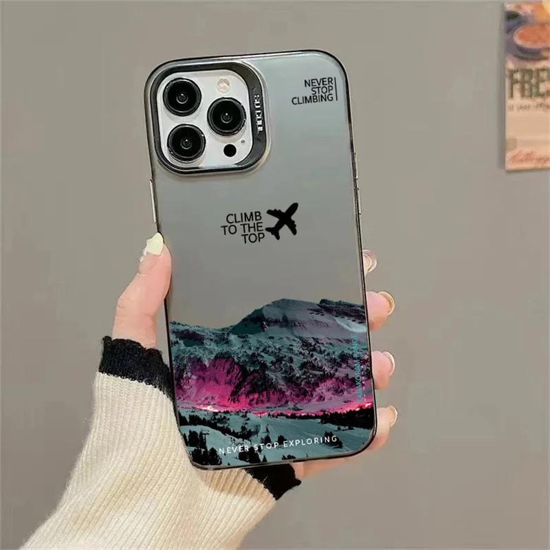 Snow Mountain Airplane Case For IPhone 17 14 16 15 12 11 Pro Max 13 16E 17E Air Plus Anti fall and anti slip case