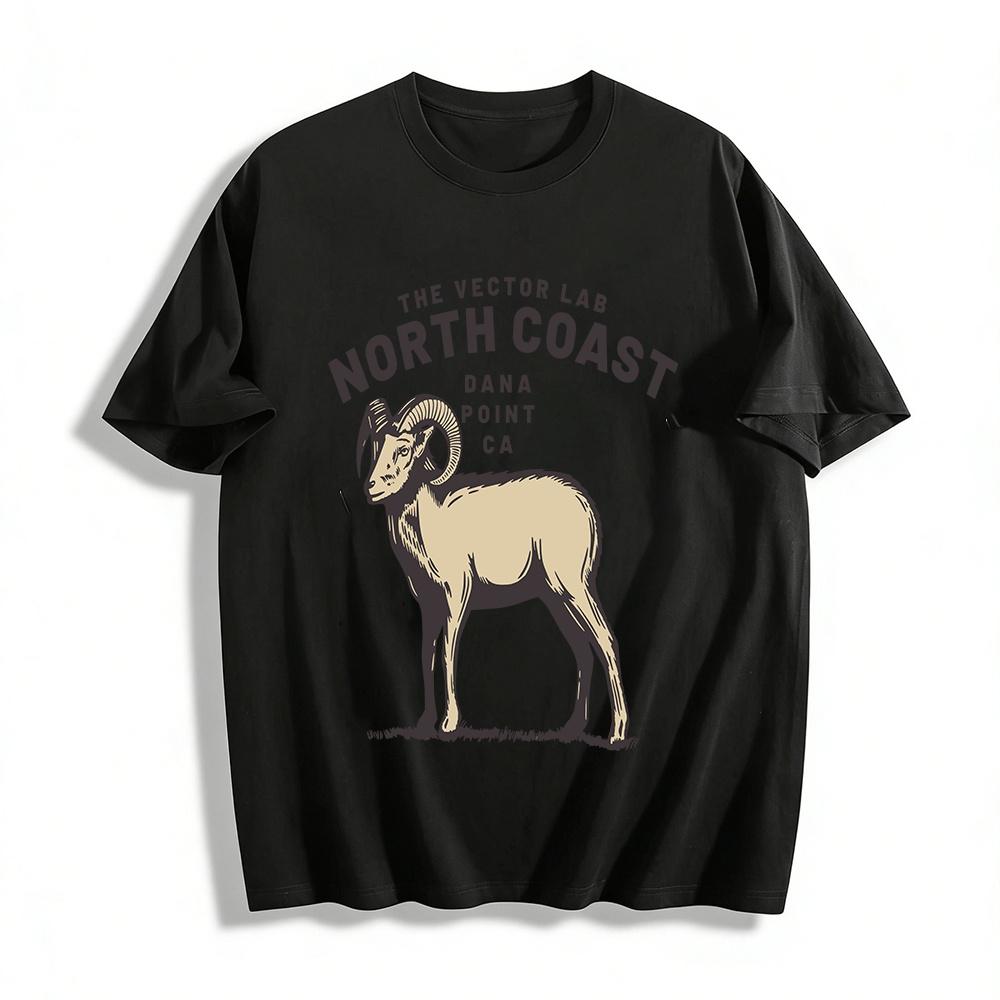 North Coast Dana Point CA Bighorn Sheep Graphic Casual Tee Pure cotton T-shirt XXS