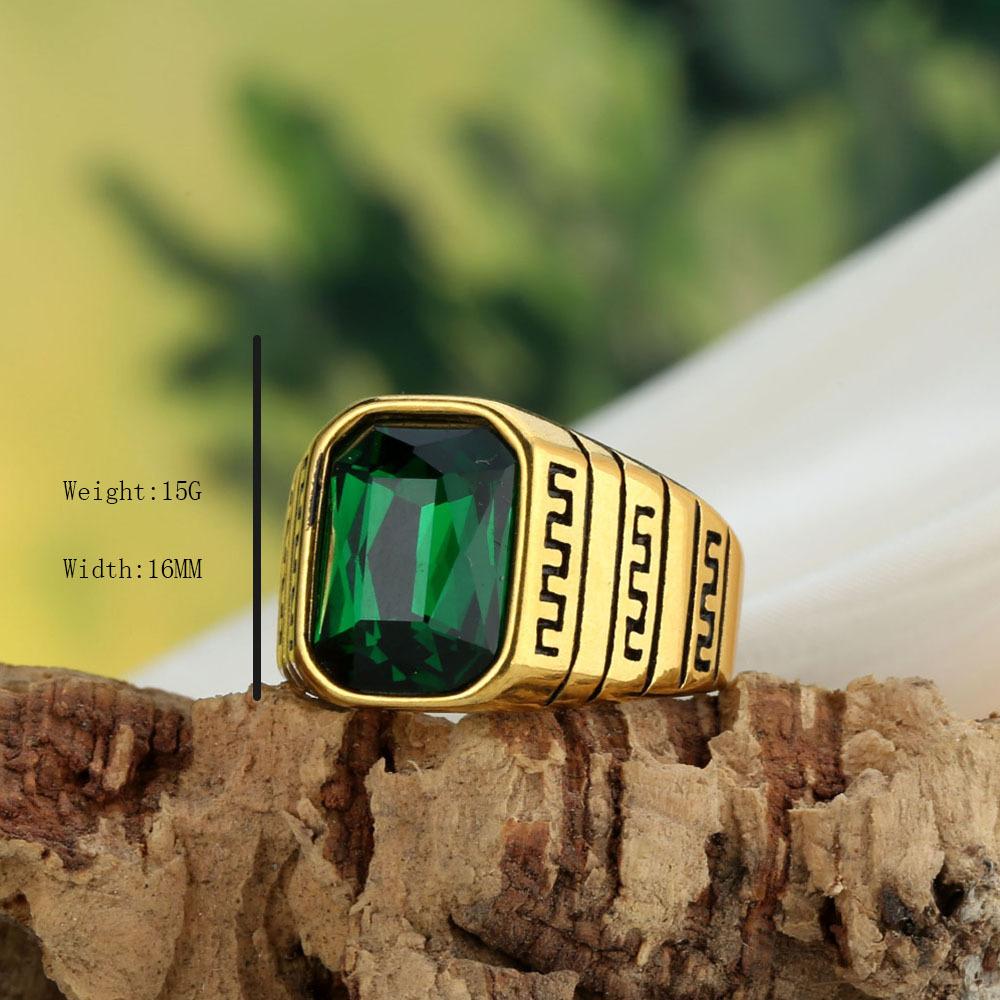 Schwarzer Achat Edelstein Edelstahlring Mode Nischenstil Hip Hop Wasserdicht Kein Ausbleichen Hand