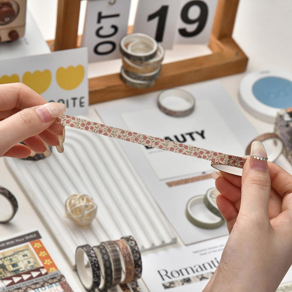 Songdao 20 Rolls Thin Retro Masking Tape Nostalgic Vintage Washi Washi Tape for DIY Crafts Set, Creativity, Tape, Women's Style, Packaging,