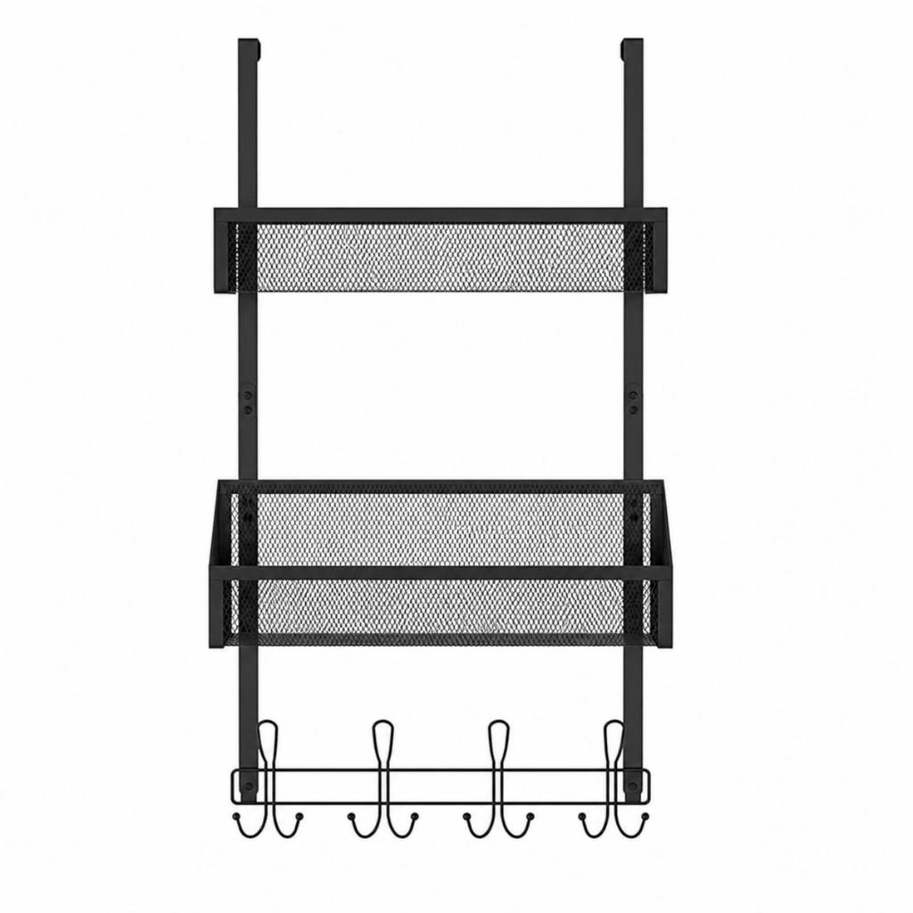 Over-Door Storage with Hooks and Baskets Compact for Pantry, Bedroom