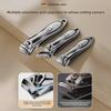 Portable Nail Clipper & Scissors Set with Rotating Leather Case - Large Anti-Splash Design