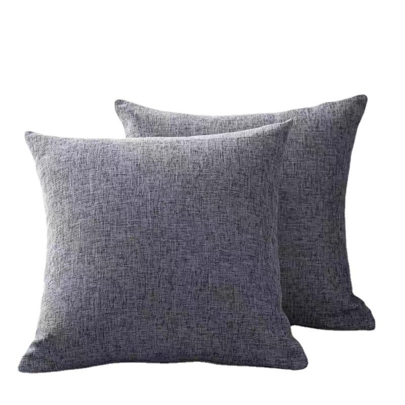 Modern Simple Style Linen Pillow Pure Color Elegant Office Bedside Cushion Cover Fabric Back Sofa