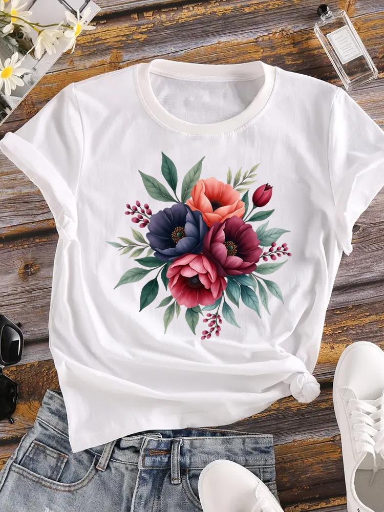 (Asian Size) T Shirt Printed Women Tee Clothing Letter Style Cute 90s Casual Fashion Lady Female Top Graphic Short Sleeve T-shirts