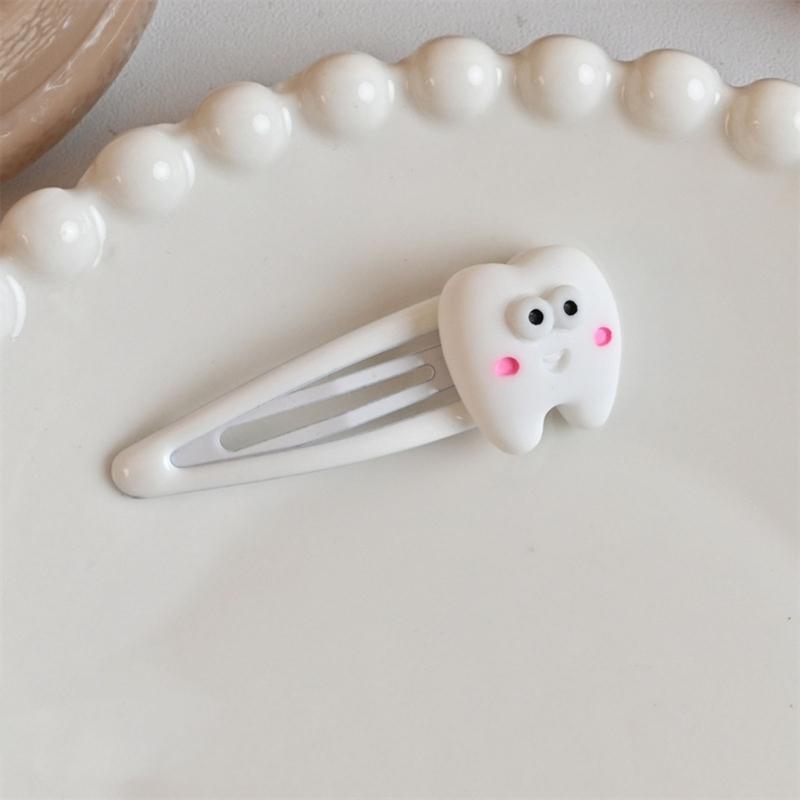 Tooth Hair Snap Clip Y2K Girls Accessories Sweet Handmade Hairpin Women Girl