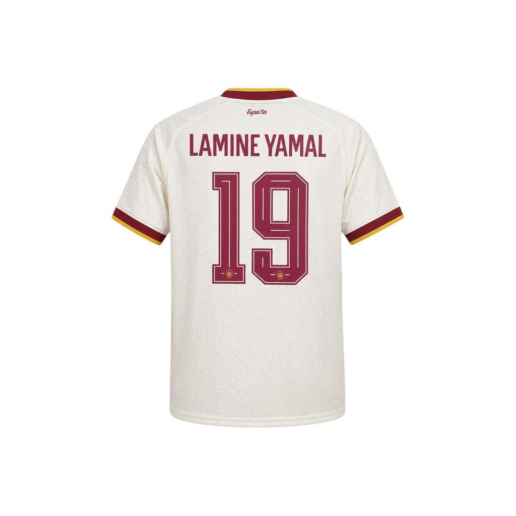 adidas Originale 2026 Weltmeisterschaft Spanische Nationalmannschaft Lamine Yamal 19 Auswärts Schnelltrocknend Gestreiftes Kurzarm Fußballtrikot Fan-Version Herren Oberteile JN4397-19