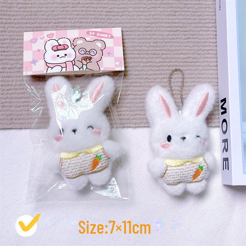 Entzückende Kaninchen-Plüschpuppe: Weich, Niedlich, Ganzkörper-Hasenmädchen Herz-Tasche Brosche Accessoire.
