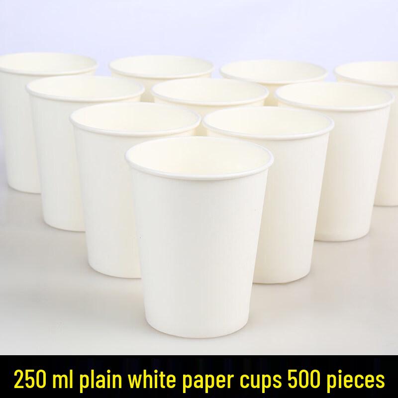 Disposable White Thickened Paper Cups for Hot & Cold Drinks