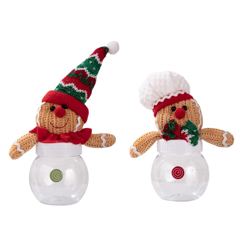 Christmas Candy Gift Box Transparent Storage Jar For Cookies Snacks Gingerbread Man Food Container Kids New Year Decoration