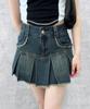WEGO Figments Pleated Fringe Denim Mini Korean Perfect for and Size Medium Denim Skirt, Casual, Streetwear, Style, Spring, Summer, Autumn, Winter,