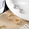 Japanese Korean Luxury Zirconia Flower Ear Clips: Elegant Micro-set Exquisite Earrings for Women