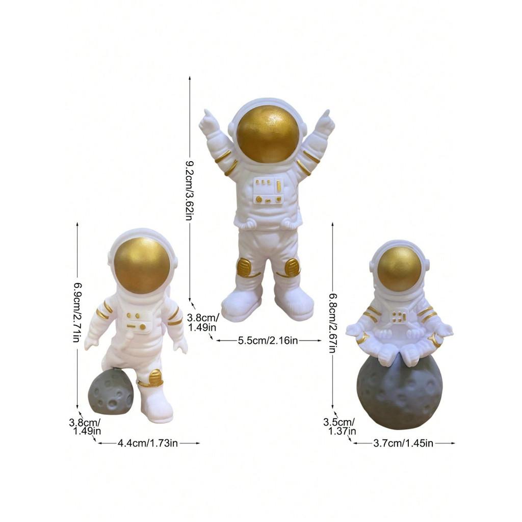 1-4PCS Astronaut Figure Toy Desktop Ornaments Resin Outer Space Birthday Cake Dolls Spaceman Model for Kids Funny Gift