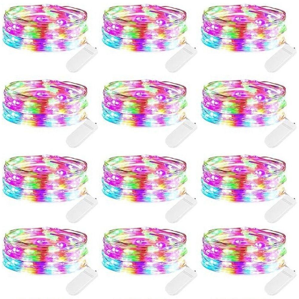 12 Packs 2M Copper Wire String Lights Waterproof Festival Decorative Light  Indoor Room
