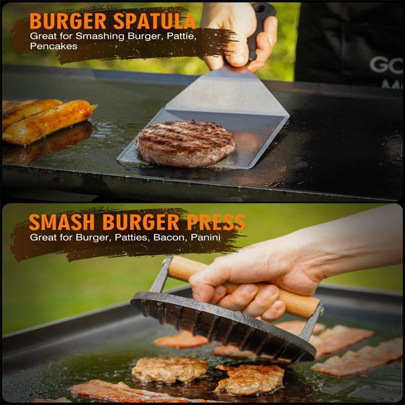 Outdoor BBQ Tools Set 19-piece Stainless Steel BBQ Grill Cooking Shovel Frying Shovel Portable