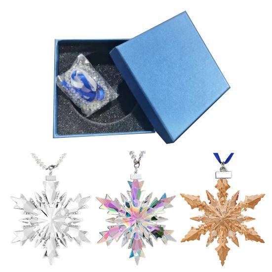 Ornamente de Crăciun pandantiv cu fulg de nea din cristal fațetat pentru decorarea bradului de Crăciun Bijuterii cercei pentru femei