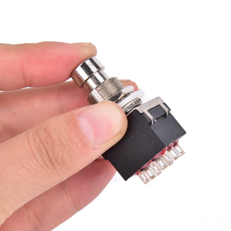 1pc 9-pin 3PDT Guitar Effects Pedal Box Stomp Foot Metal Switch True Bypass Black