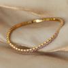 Multicolor Zircon Gold-Plated Titanium Steel Elastic Bracelet