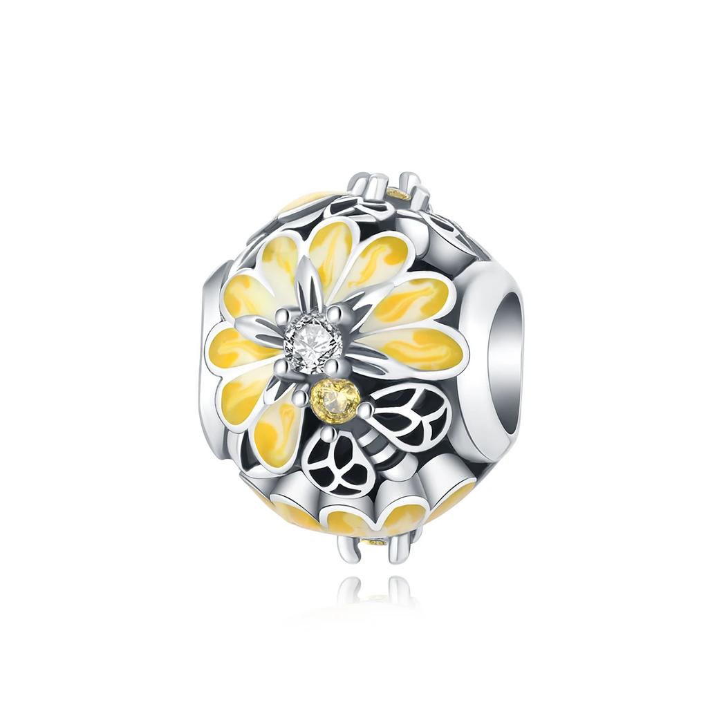 copper Insect Yellow Sunflower Firefly Bee Honey Pot Dangle Charm Bead Charms Bead Charms Pendant Compatible With Bracelets Necklaces Do It Yourself J
