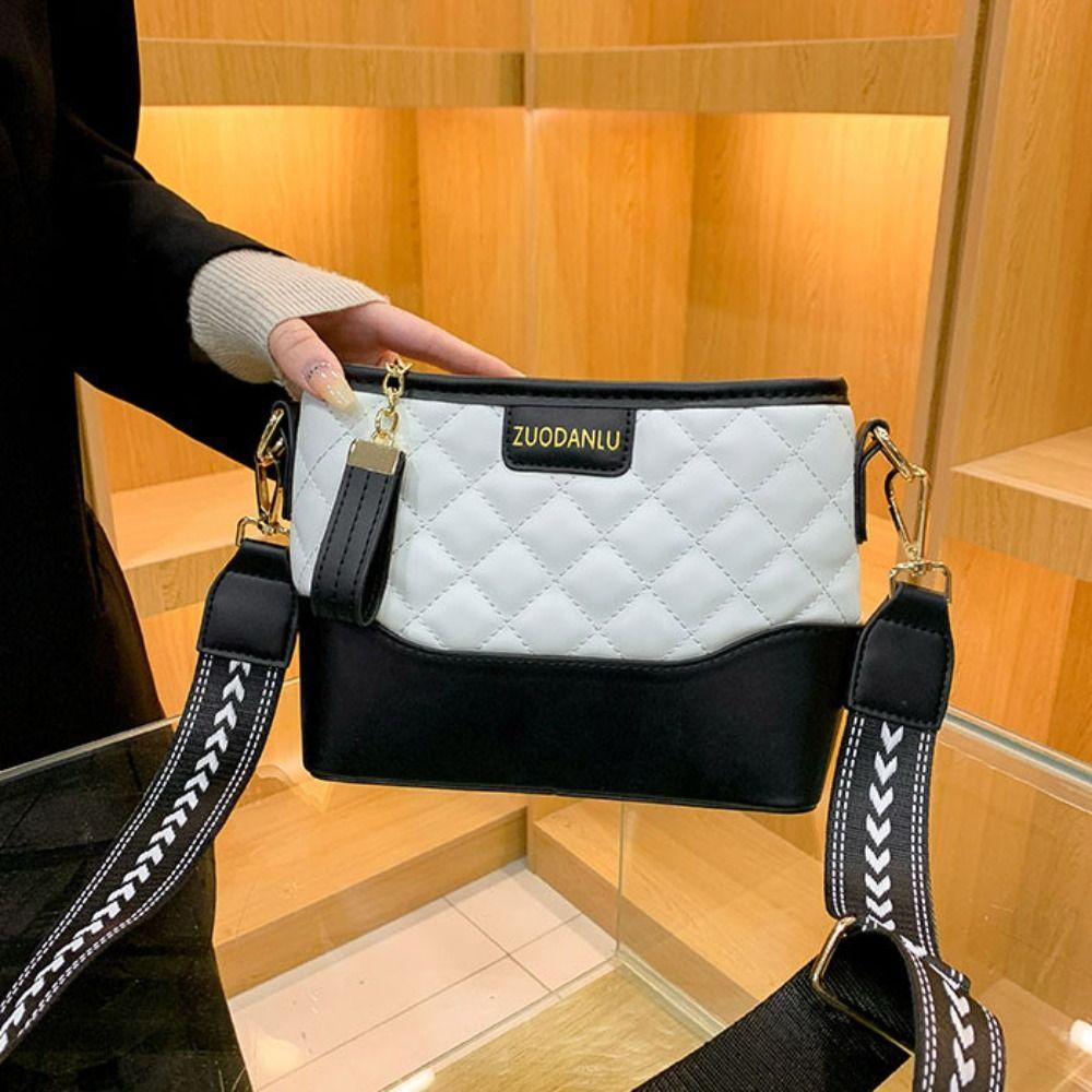 Lattice Rhombic Lattice Shoulder Bag Letter Underarm Bag Cute Crossbody Bag  Girls