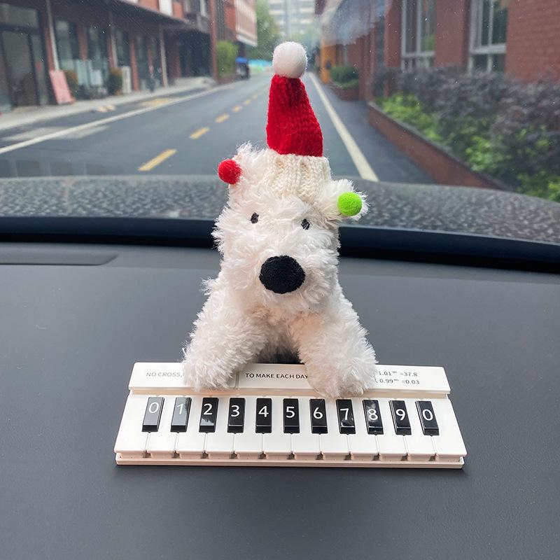 West Highland Dog Plush Car Parking Number Plate & Blackboard Ornament