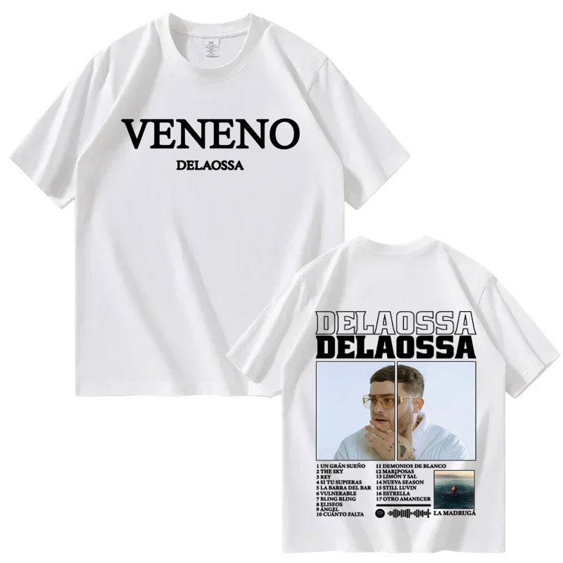 Rapper Delaossa Veneno New Album Print Tshrit Mens Women Clothes Fashion Oversized Tops Harajuku Casual Crewneck Tees Streetwear