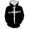 Frühling und Herbst Casual Pullover Personalisierte Kreuz 3D Digitaldruck Mode Hoodie Sweatshirt