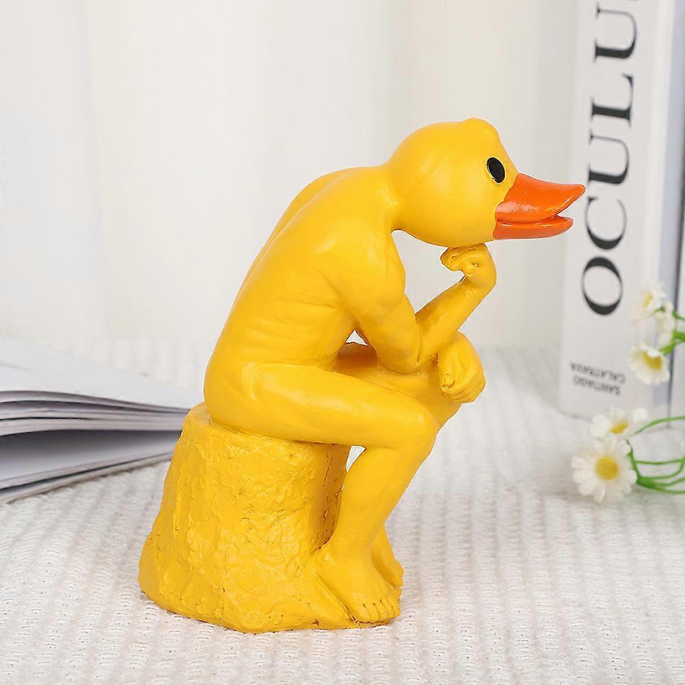 New Funny Thinker Middle Finger Duck,Mini Little Duck Ornament Decor Prank Gifts