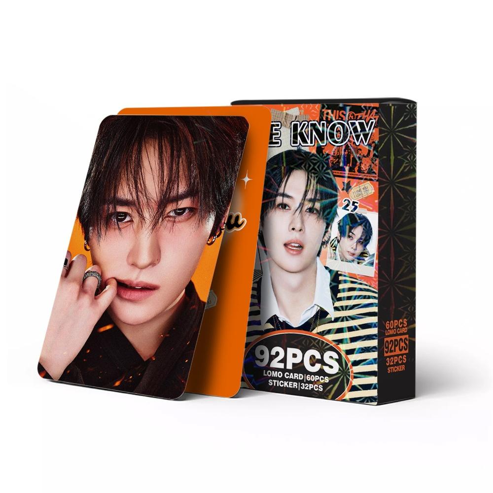 92PCS New Album Boy Group Lomo CardTHIS THAT Collected photos Peripheral Set Stickers Collection Fans Gifts
