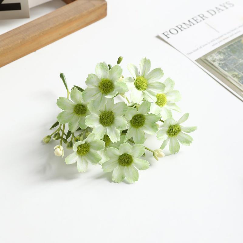 10Pcs 10cm Artificial Daisy Flower Head Fake Flower Home Room Decor Wedding Decoration DIY Garland Bouquet Christmas Accessories