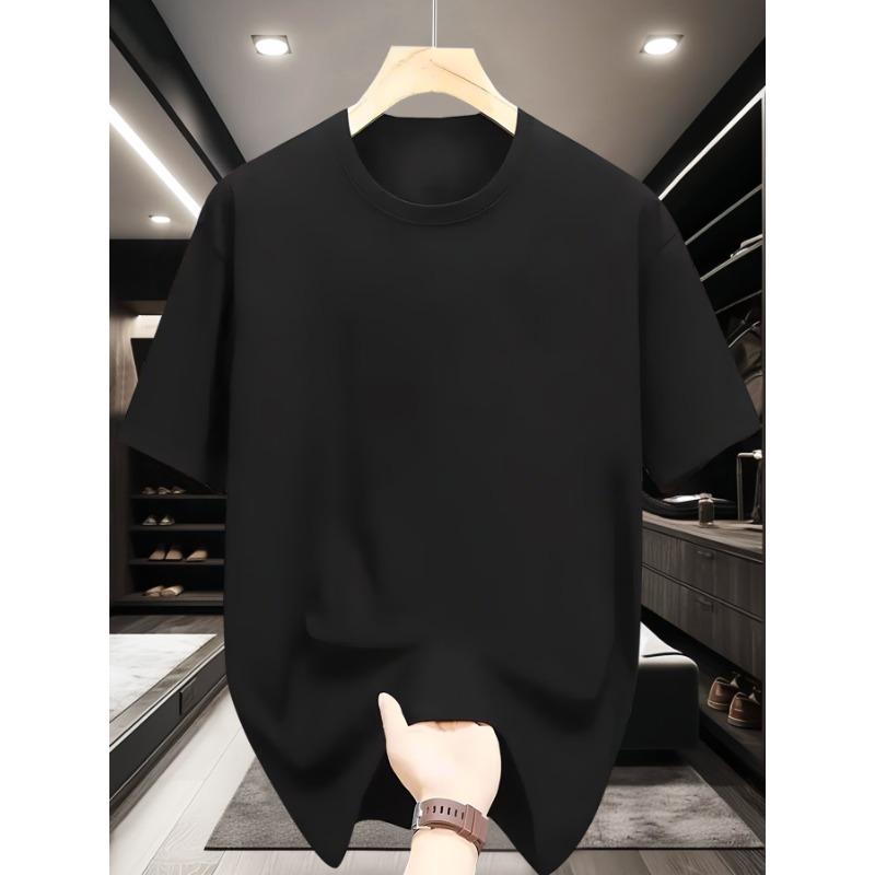 European Size Men'S Summer Casual Short-Sleeve T-Shirt Featuring a Distressed Running Figure Design, Versatile And Trendy for Men'S Fashion