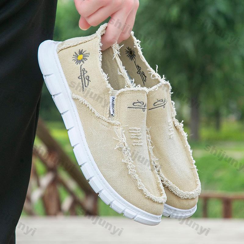 Fashion Men's Cloth Shoes 2025 Spring Autumn New Fashion Vintage Canvas Shoes Lightweight Comfortable Non Slip Casual Flats Zapatillas