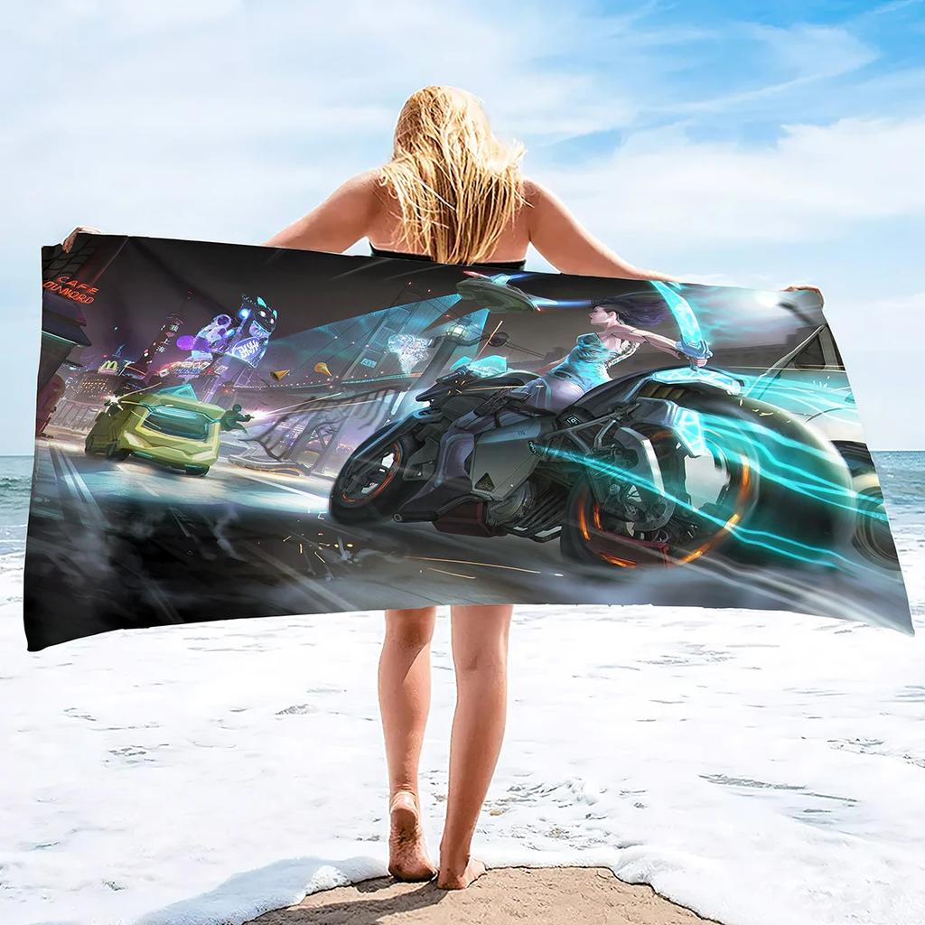 Quick Dry Beach Towels Motorcycle Vehicle Sand Free Ultra Cozy and Bath Towels Water Absorbent Oversize Beach Towel for Boys Men