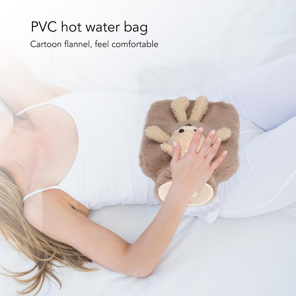 Hot Water Bag Multifunctional 1000ml Capacity Wide Mouth Cute Cartoon Hot Water Bottle for Homes
