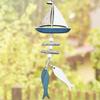 Wooden Fish Sailboat Rudder Hanging Decoration Beach Theme Wall Decor Door Crafts Wind Chimes Ornament Nautical Pendants