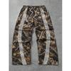 Pantalon de survêtement à rayures rétro avec badge imprimé lettre pour homme - Coupe ample droite - Streetwear - Pantalon décontracté