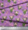 Soimoi Japan Crepe Satin Fabric Tropical Leaves,Floral & Flamingo Bird Print Fabric by the metre 42 Inch
