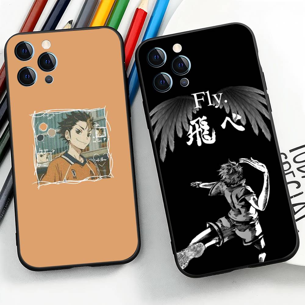 Haikyuu For IPhone 15 16 14 Plus 13 12 11 17 Pro Max 17 Air Black Soft Phone Cover