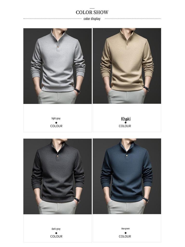 2025 Men's Fleece-Lined Sweatshirt: Cozy, Warm, Loose Fit, Long Sleeves - Ideal Base Layer for Autumn and Winter
