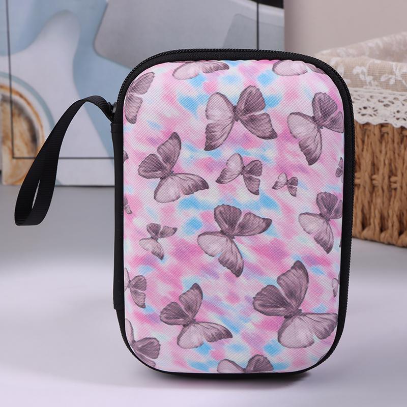 Heart Butterfly Headphone Data Cable Storage Bags Charger Power Bank Rectangular Box Zipper Bag Pocket Pouch