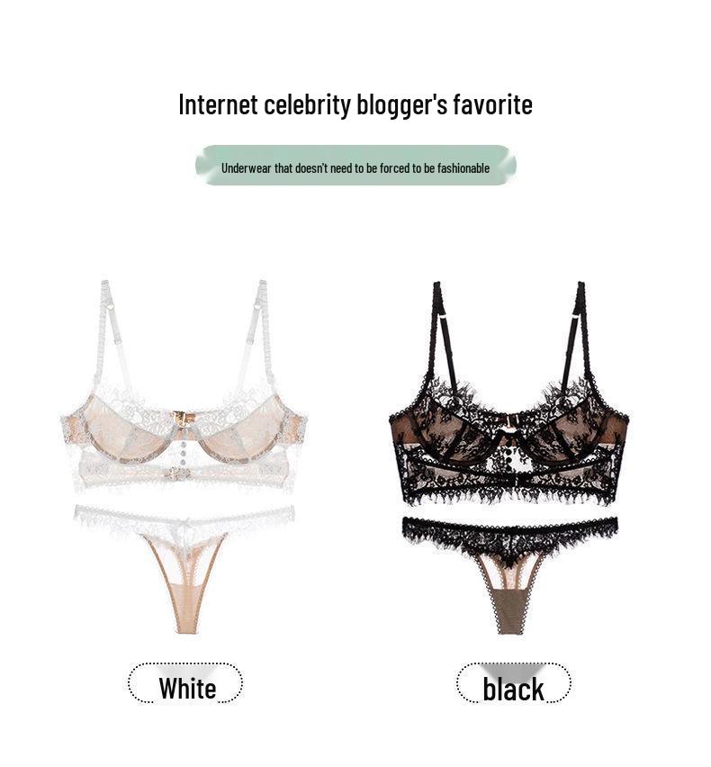 Elegant French Lace Lingerie Set: Sexy Camisole Bra with Beautiful Back Design