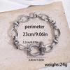 Bracciale Nodo a Ferro di Cavallo Per Uomo Donna Acciaio Inossidabile Minimalista Argento Catena Bracciale Fibbia Braccialetti Staccabili Gioielli Regalo